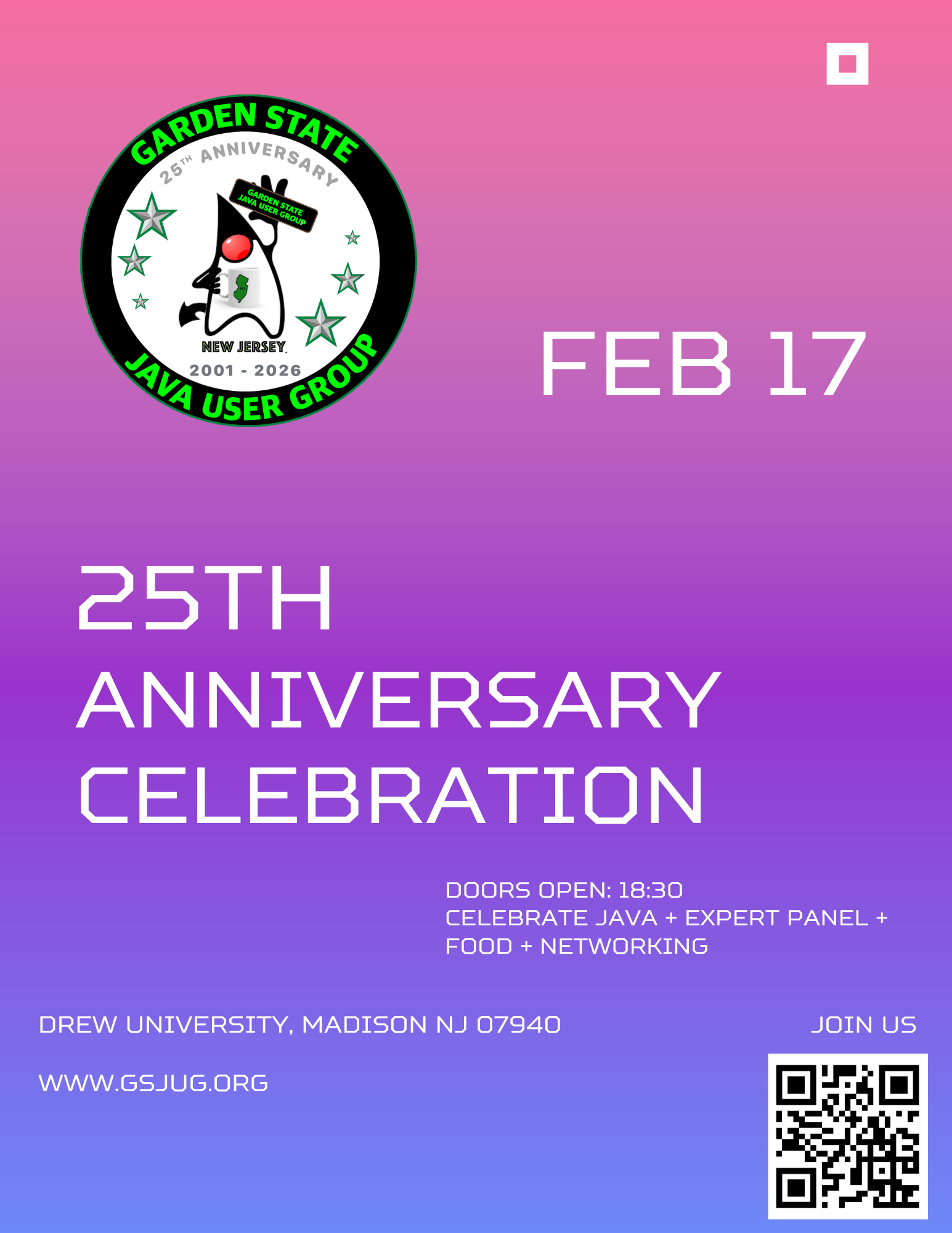 Garden State JUG 25th Anniversary Flyer